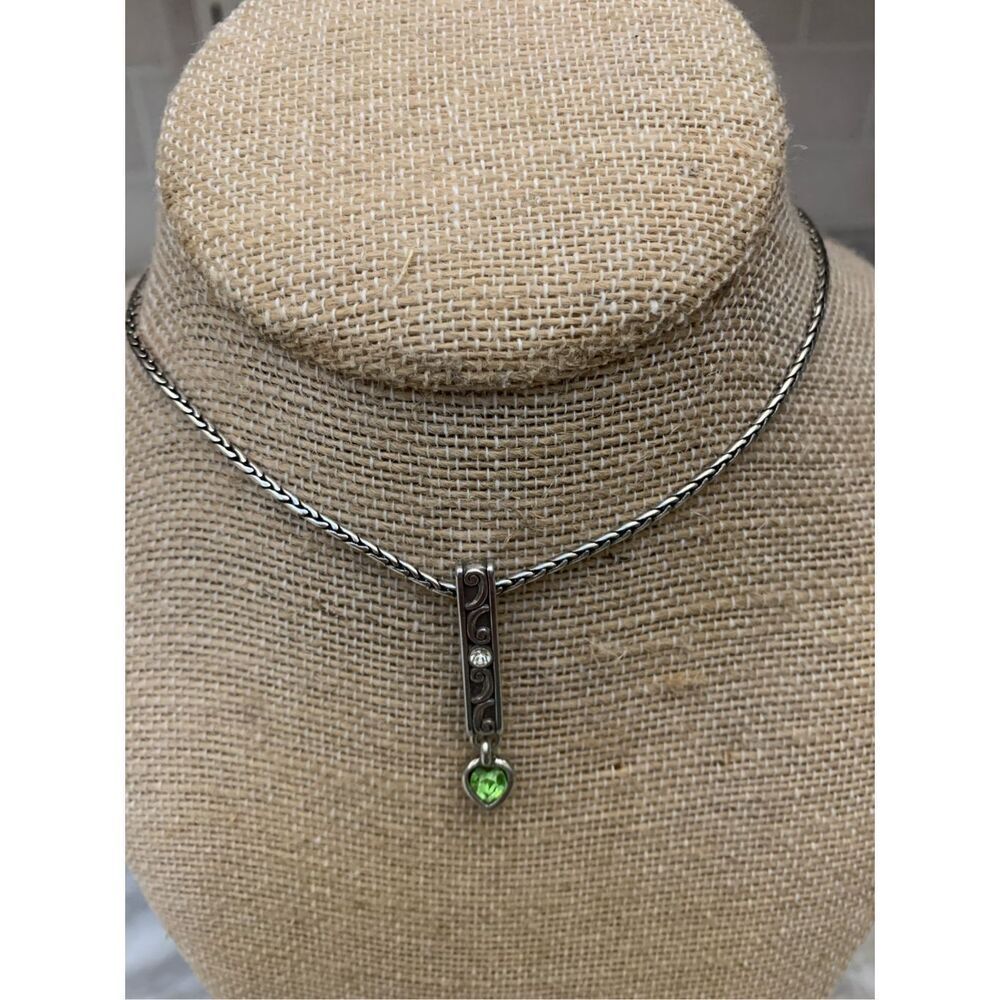 Peridot Silver Brighton Vintage Necklace #stunning